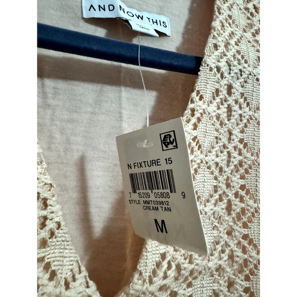 And Now This Peach V Neck Crop Top | Size M - Picture 3 of 3